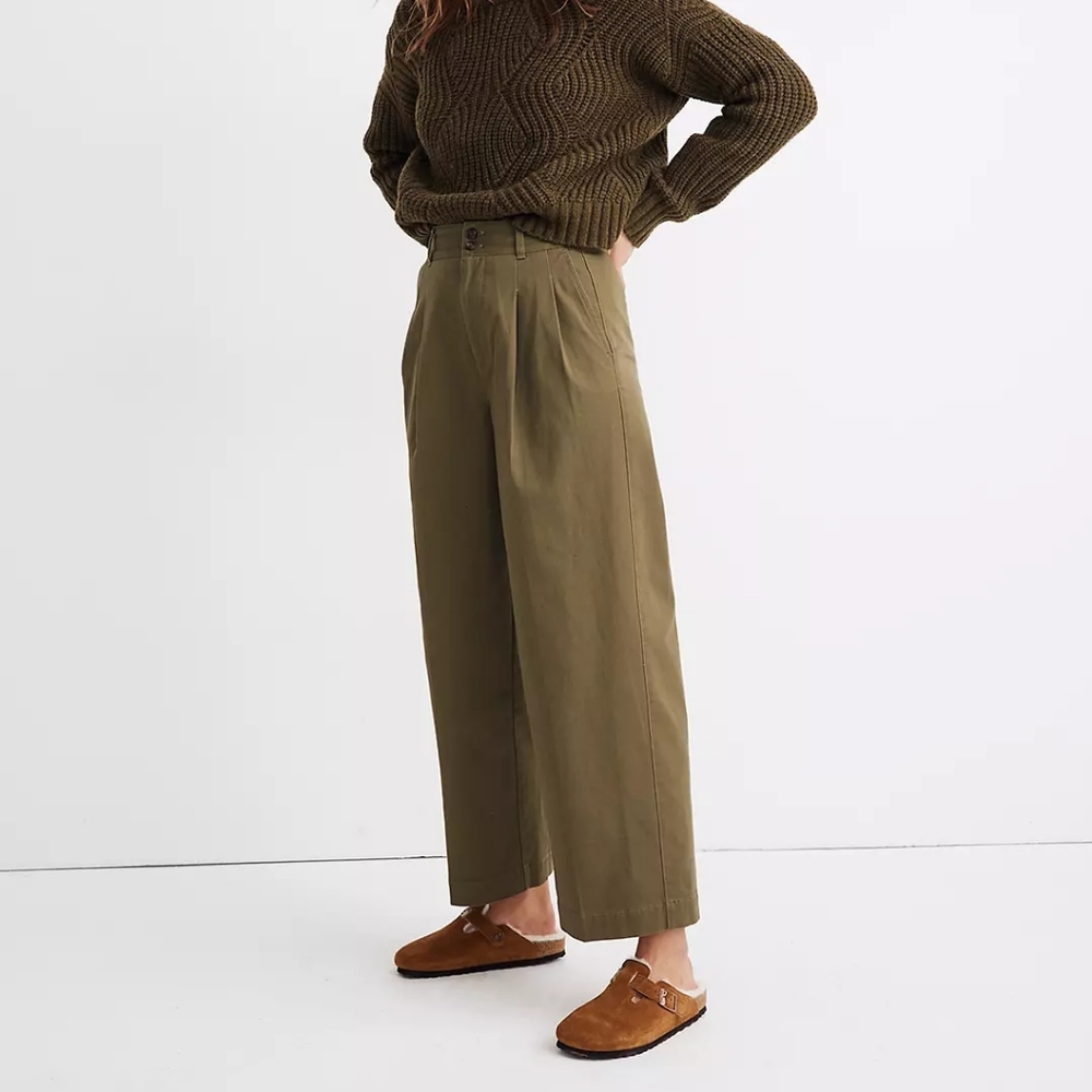 Madewell High Waisted Pleated Wide Leg Pant